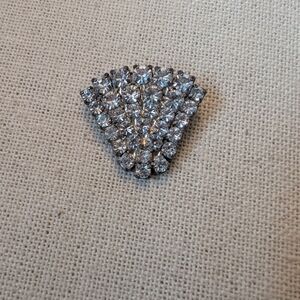 Sparkling Silver Crystal Fan Scarf Clip - Women Jewelry #10